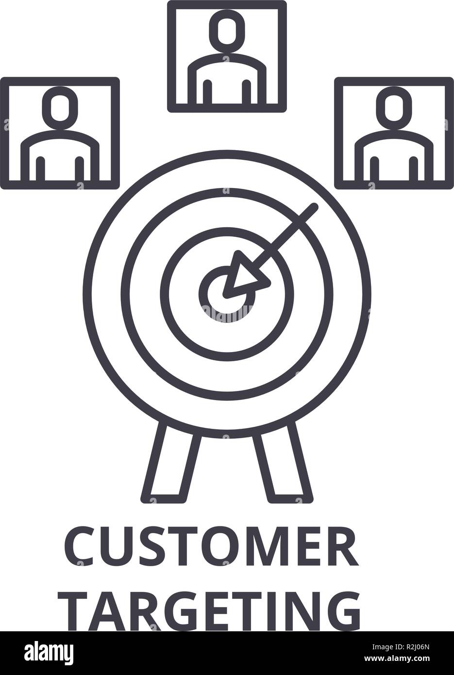 Customer targeting line icon concept. Customer targeting vector linear