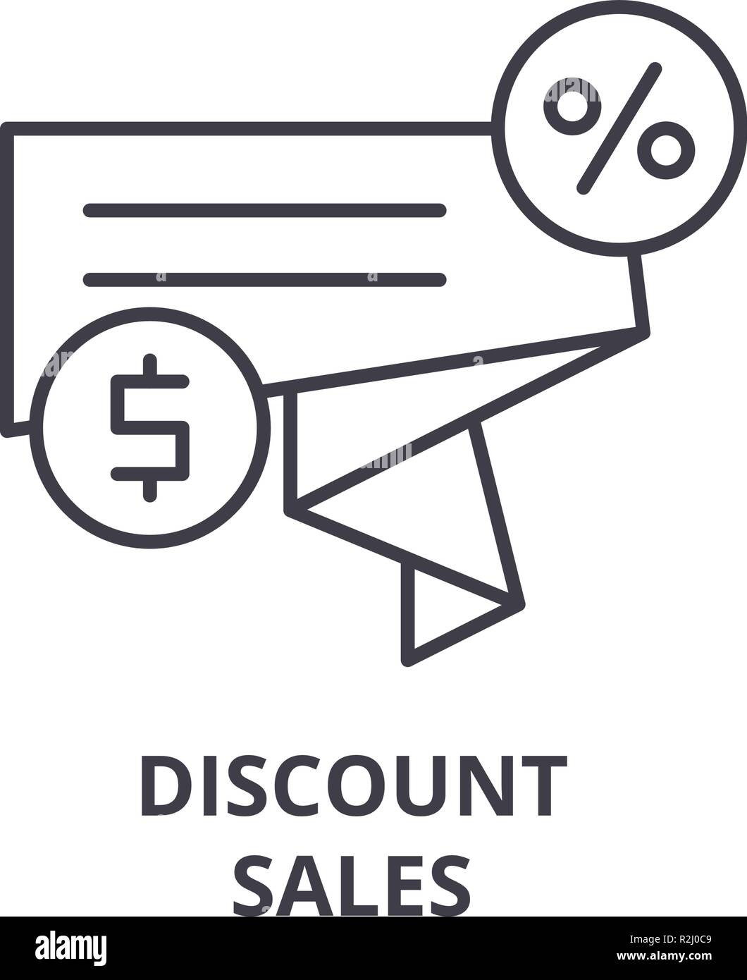 Discount sales line icon concept. Discount sales vector linear