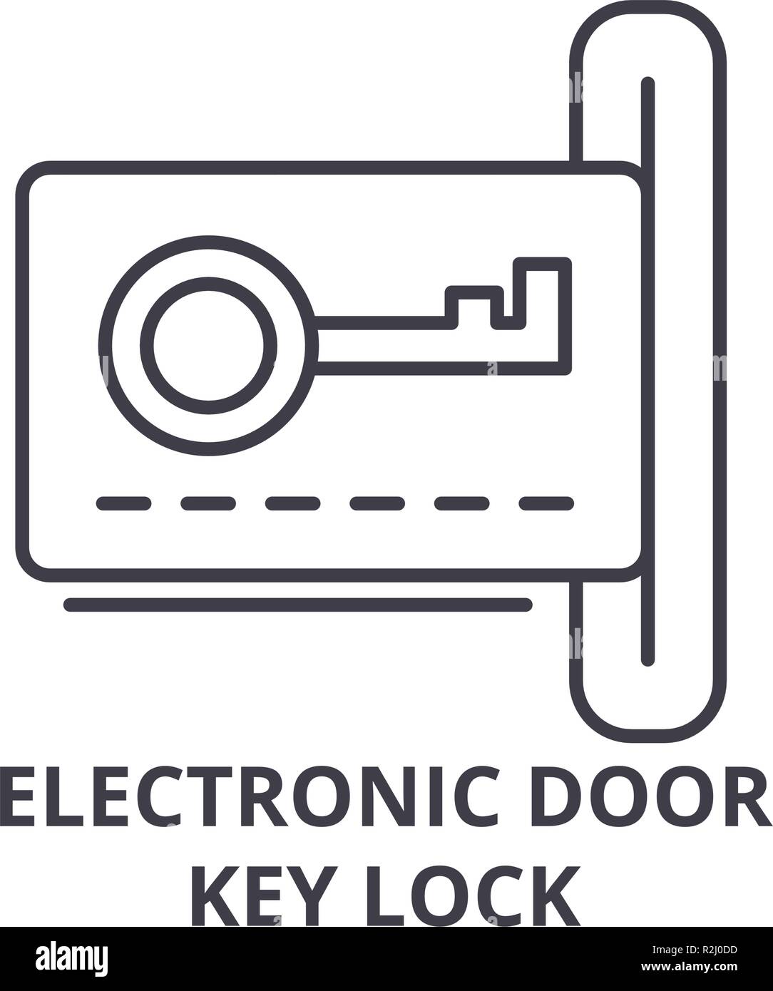 Electronic dook key lock line icon concept. Electronic dook key lock