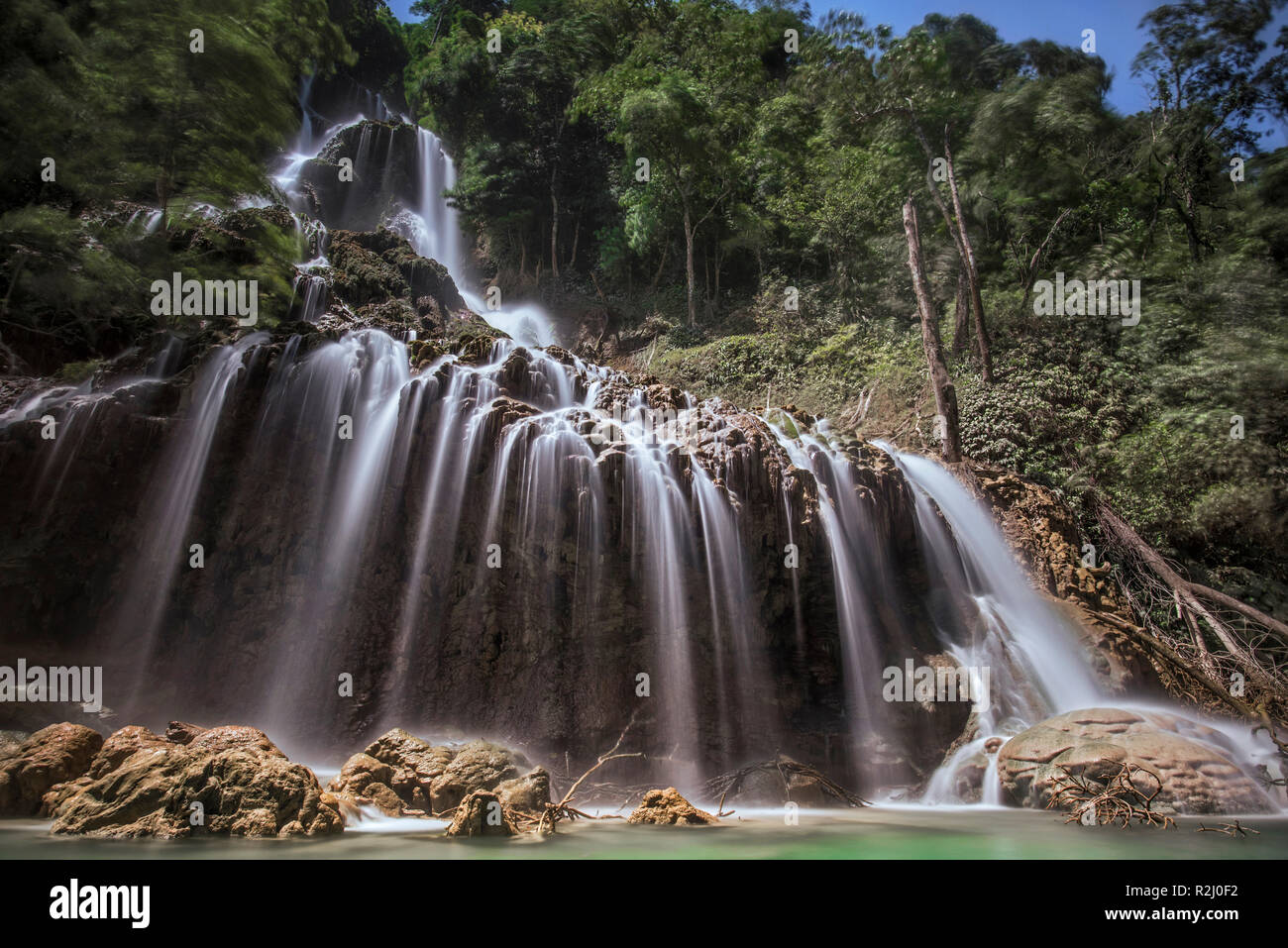 Lapopu Waterfall, Sumba, East Nusa Tenggara, Indonesia Stock Photo