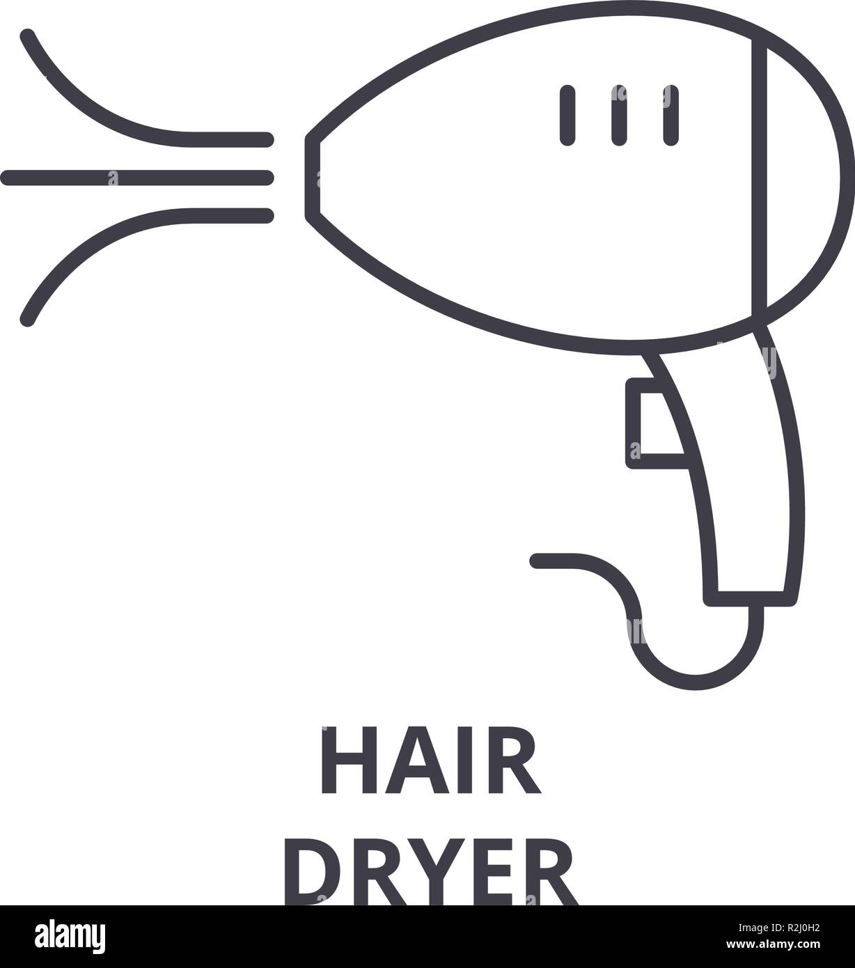 Hair dryer line icon concept. Hair dryer vector linear illustration
