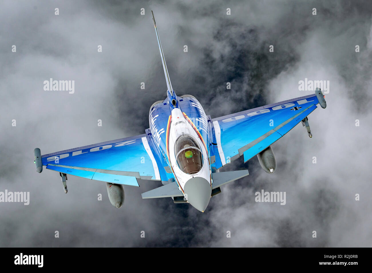 German luftwaffe Eurofighter Typhoon a twin-engine, canard–delta wing, multirole fighter. The Typhoon was designed originally as an air superiority fi Stock Photo