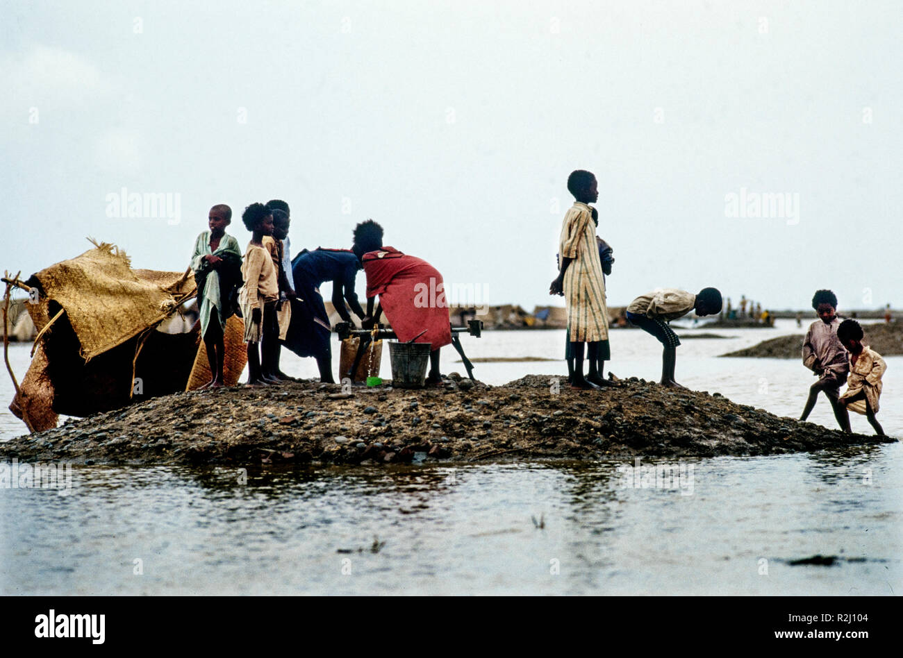 Sudan during the famine period of May-June 1985. Girba 2 Refugee Camp