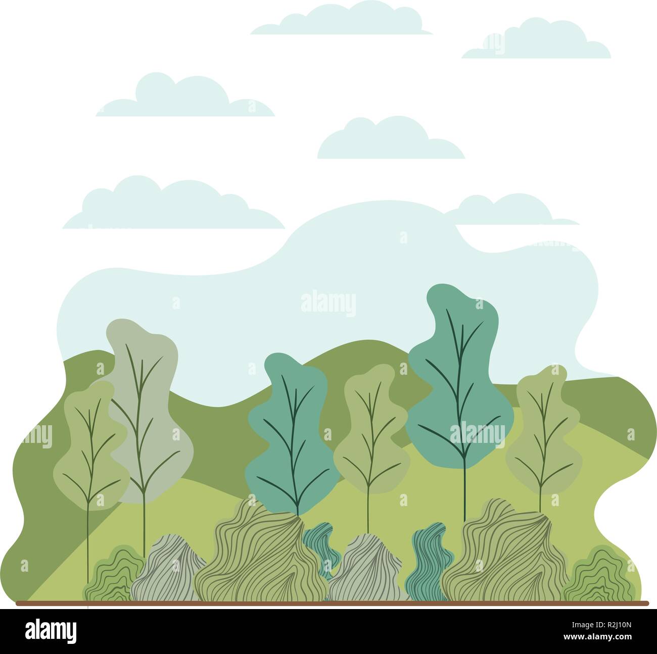 trees plant with landscape isolated icon Stock Vector Image & Art - Alamy
