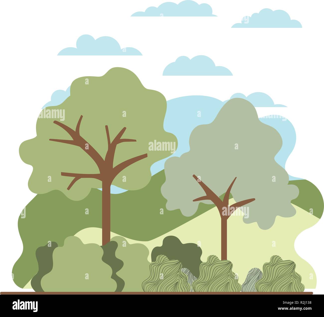 trees plant with landscape isolated icon Stock Vector Image & Art - Alamy