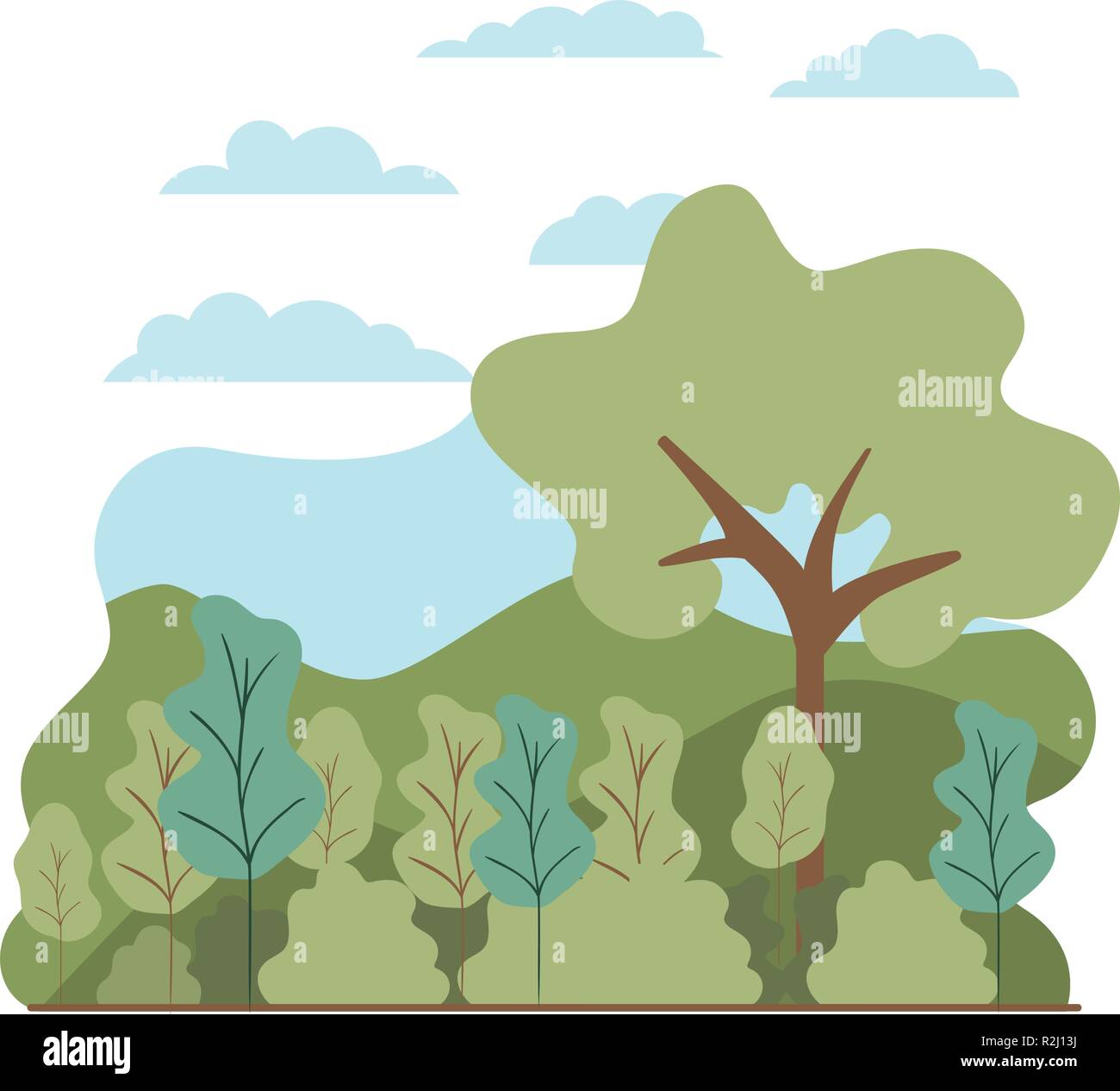 trees plant with landscape isolated icon Stock Vector Image & Art - Alamy