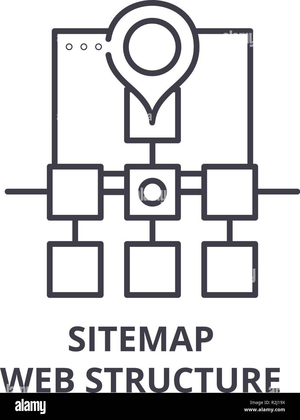 Sitemap web structure line icon concept. Sitemap web structure vector linear illustration, symbol, sign Stock Vector