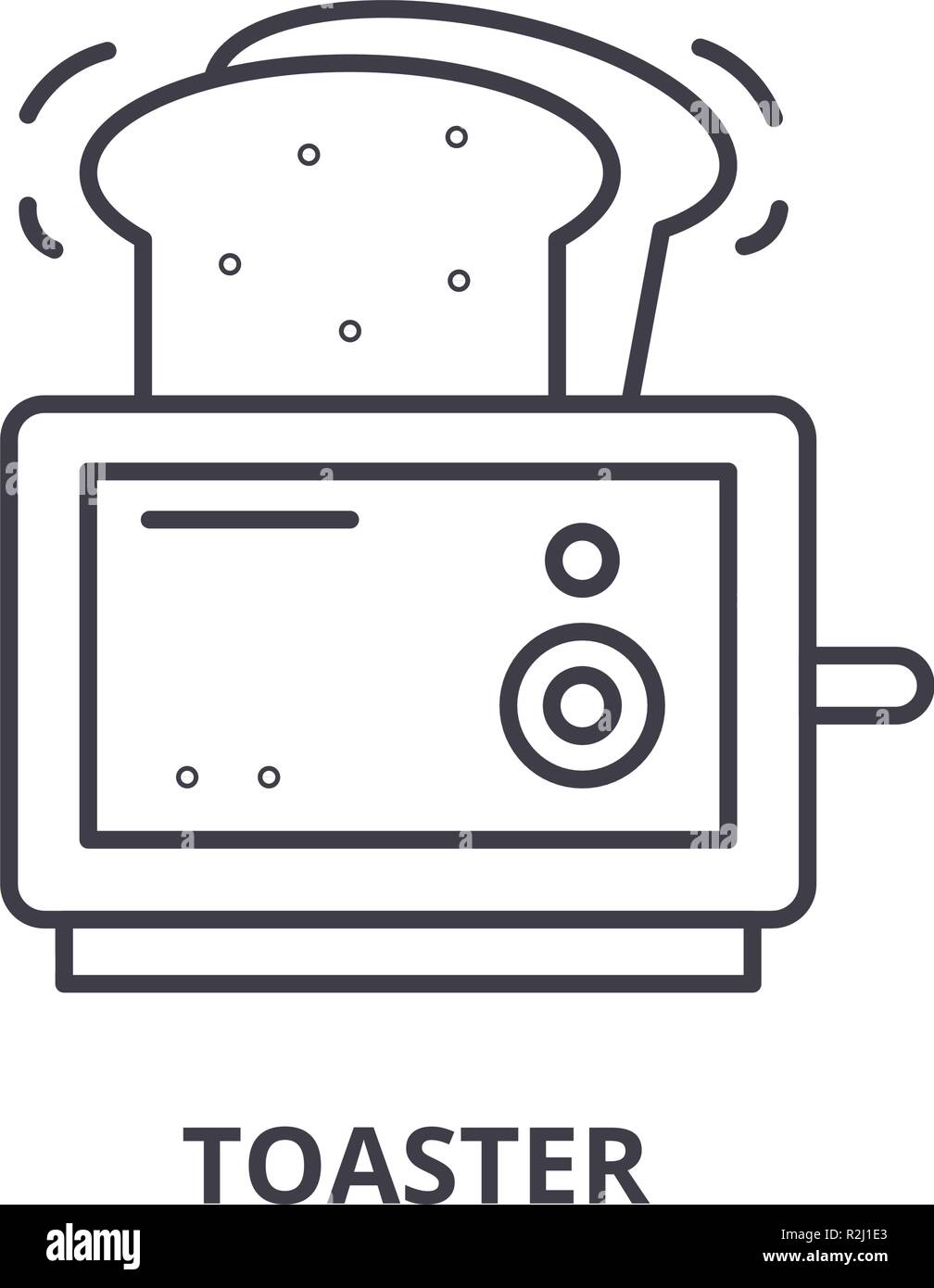 Toaster line icon concept. Toaster vector linear illustration, symbol, sign Stock Vector