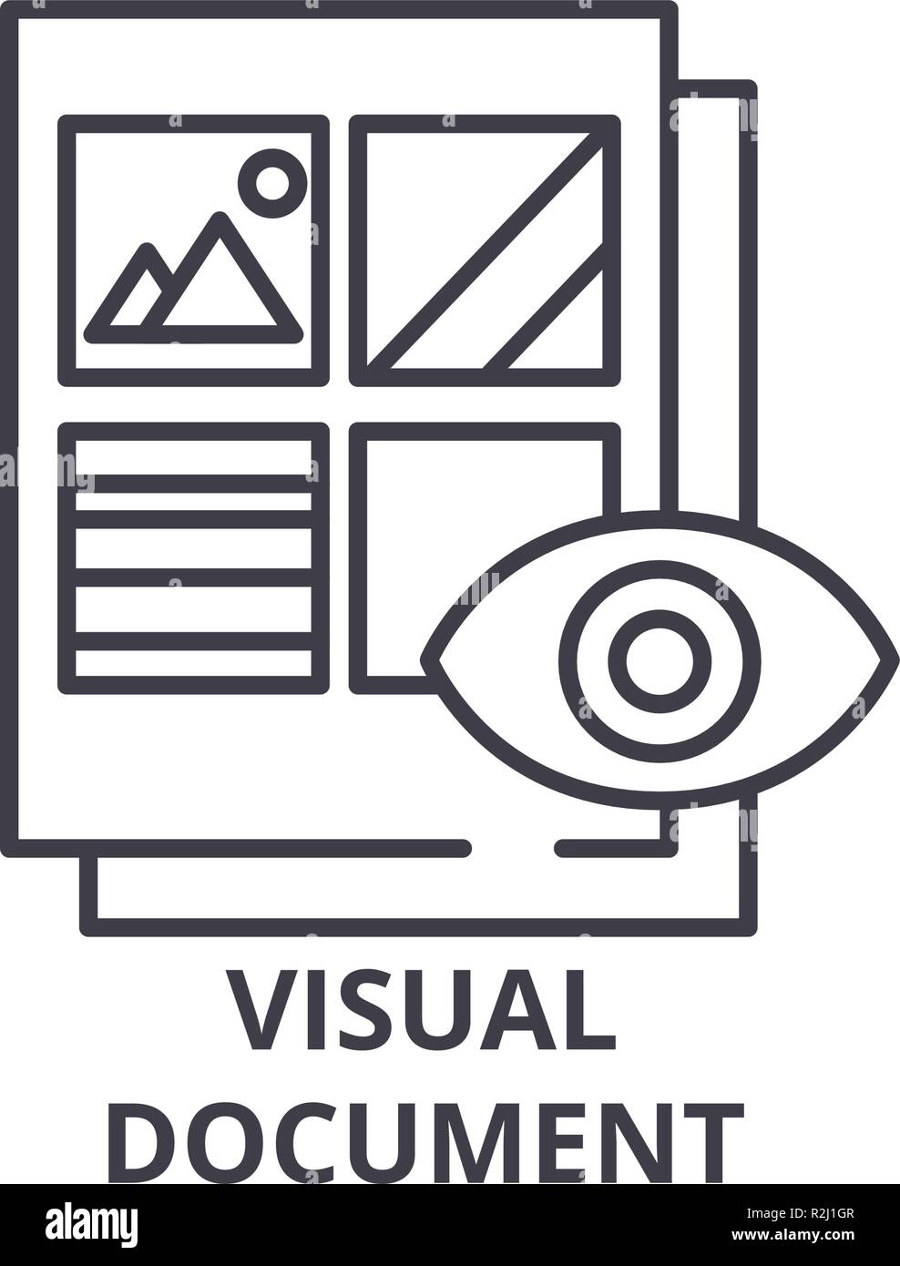 Visual document line icon concept. Visual document vector linear ...