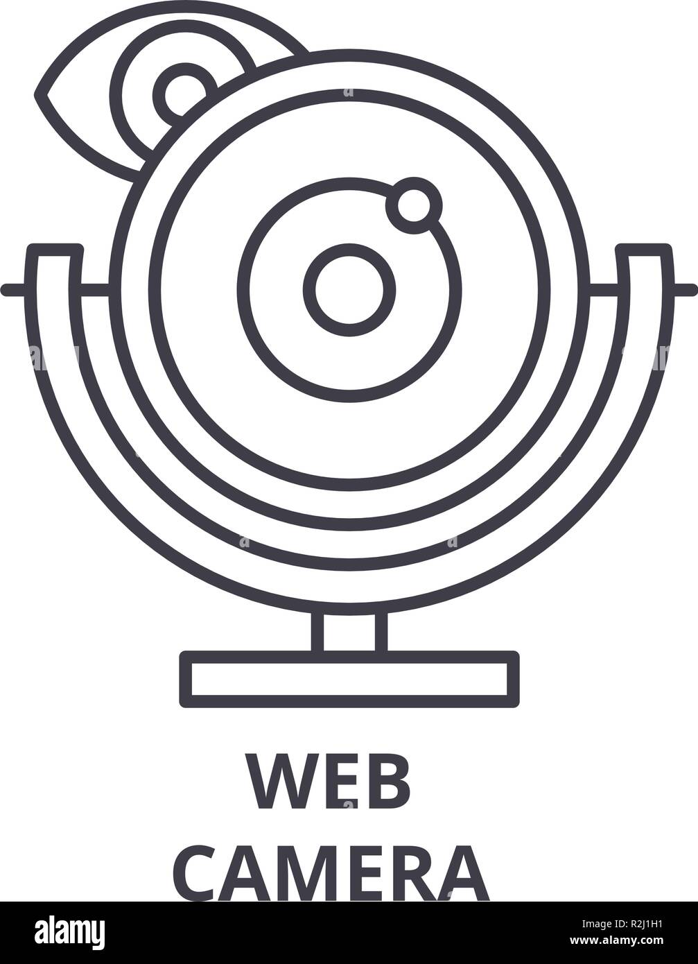 Web camera line icon concept. Web camera vector linear illustration, symbol, sign Stock Vector
