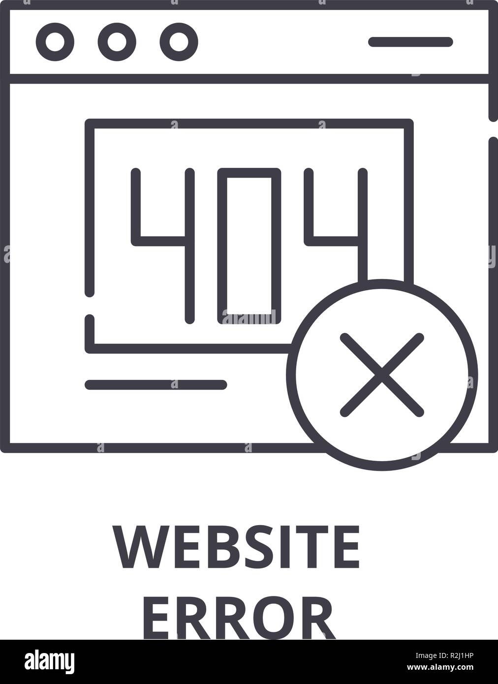 Website error line icon concept. Website error vector linear illustration, symbol, sign Stock Vector