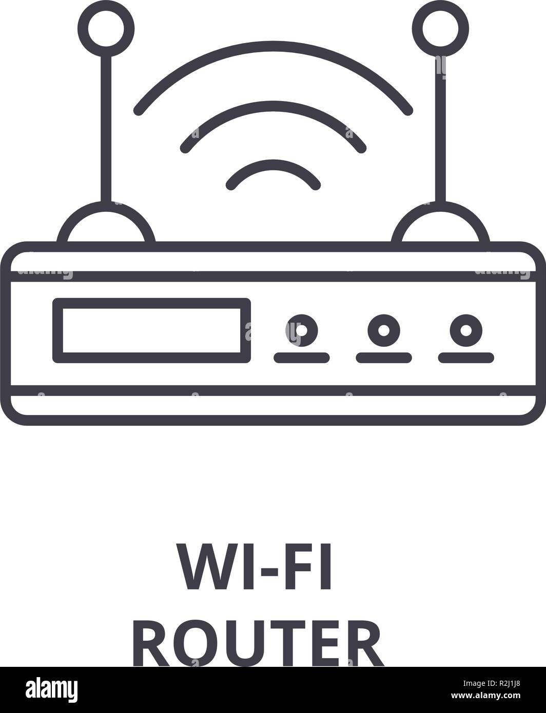 Wi-fi router line icon concept. Wi-fi router vector linear illustration, symbol, sign Stock Vector