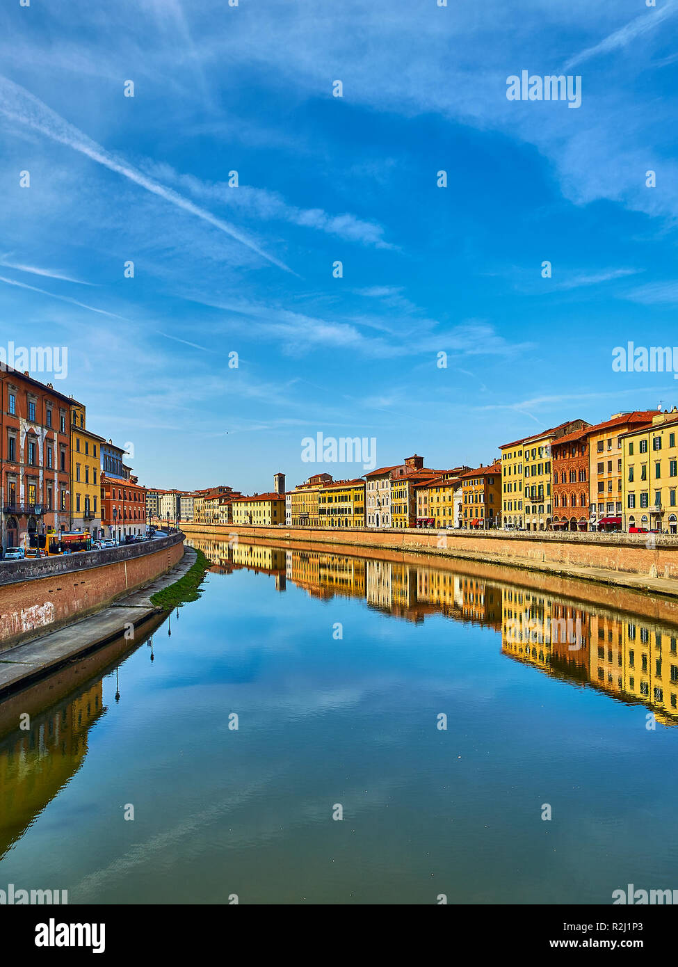 Cityscape and the Arno river, Pisa, Tuscany, Italy Stock Photo