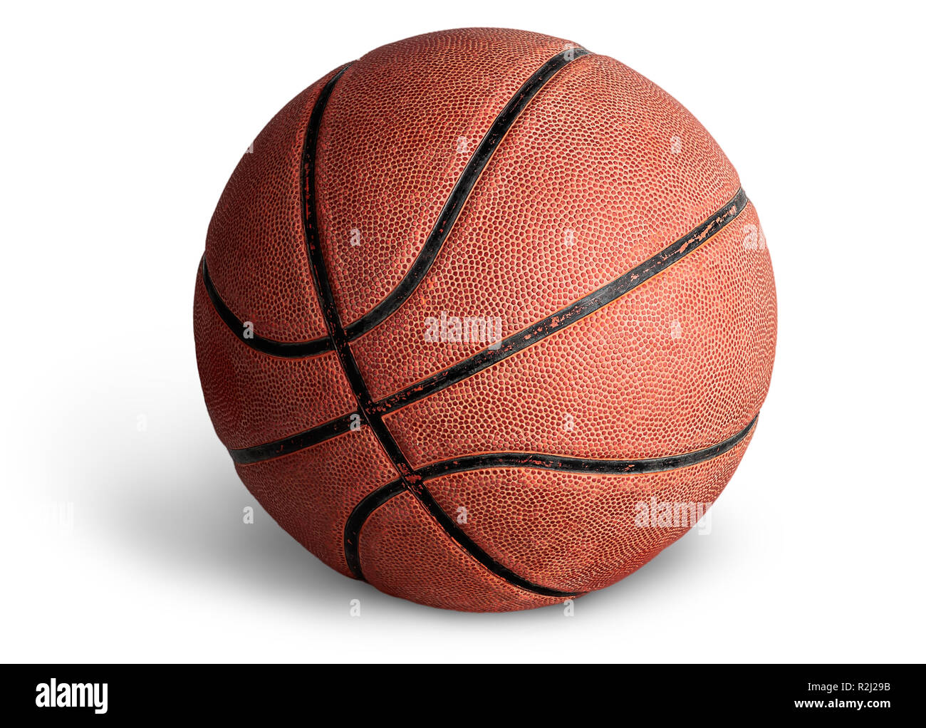 Old basketball ball Stock Photo