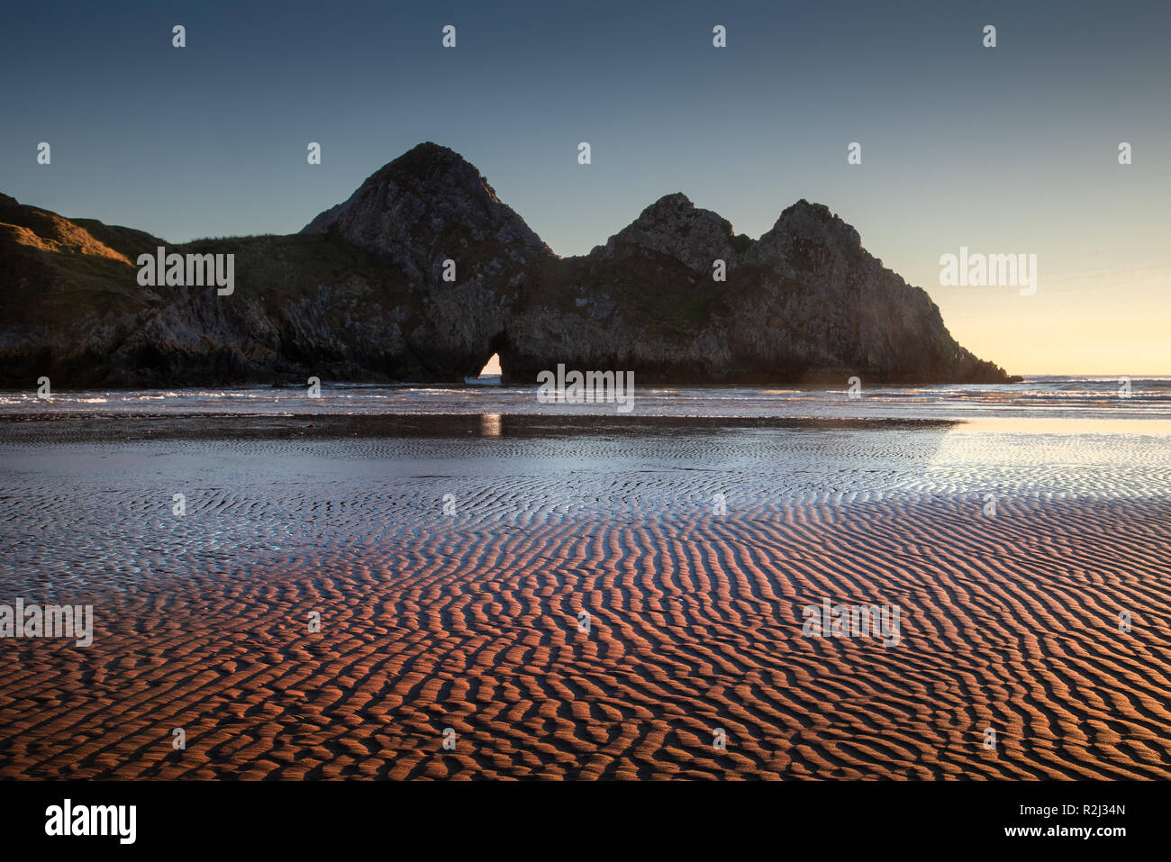 Three Cliffs Bay Gower peninsula Stock Photo