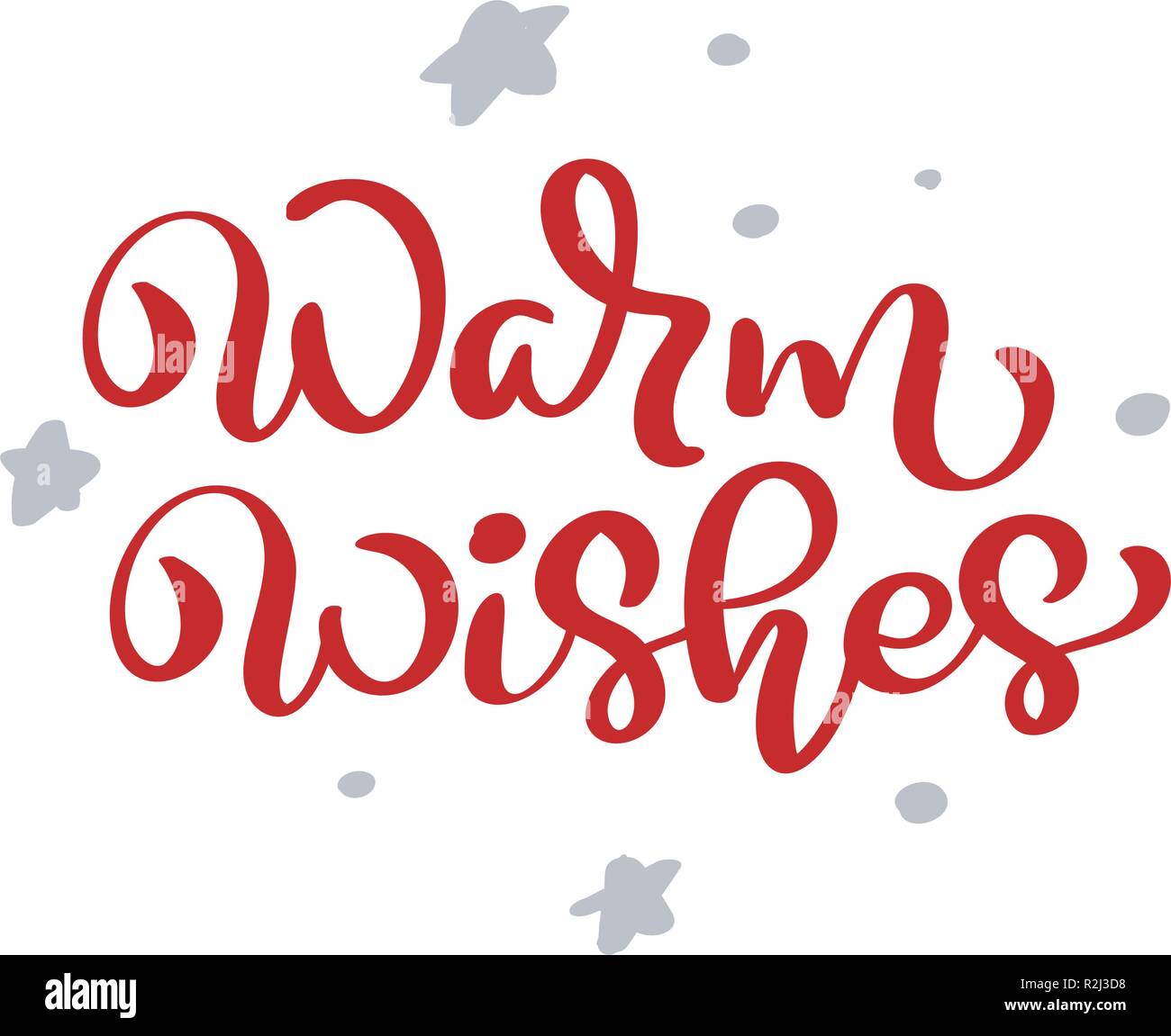 Warm Wishes Red Christmas Vintage Calligraphy Lettering Vector