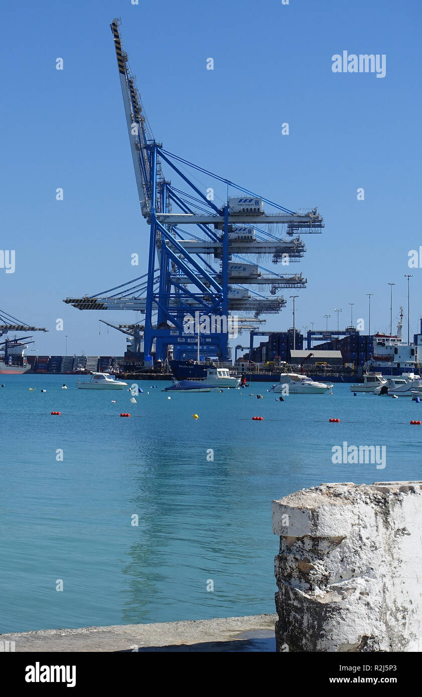 Malta Freeport Container Terminal at Kalafrana, seen from Birzebbuga