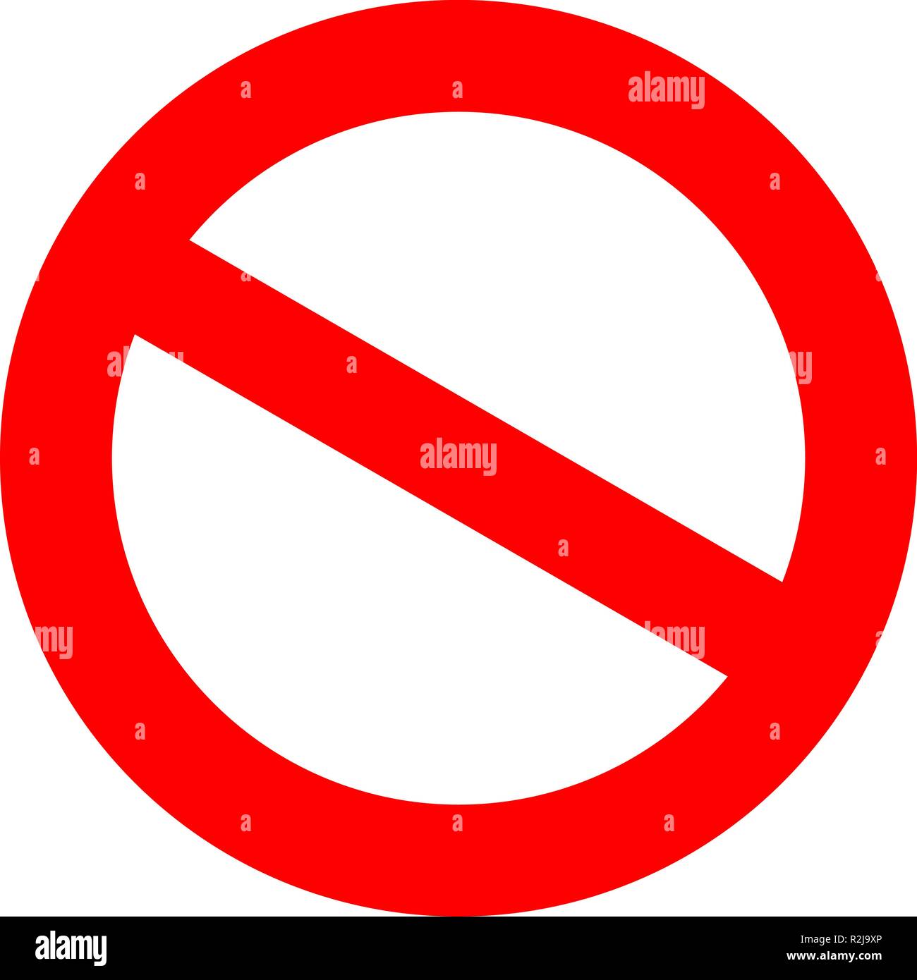 ban. red forbidden sign on isolated white background. Stock Vector