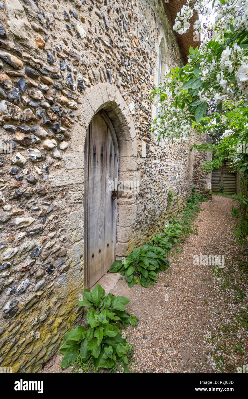 The 13th century thatched chapel at Lindsey, Suffolk UK Stock Photo