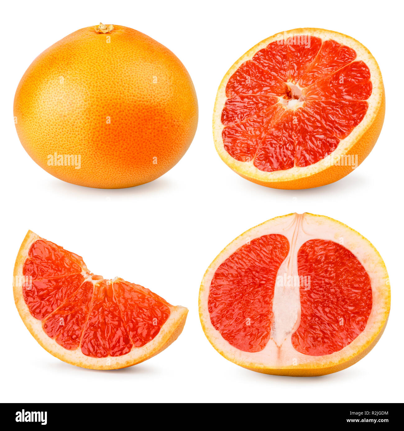 Ripe grapefruit and half closeup on a white. Isolated Stock Photo Alamy