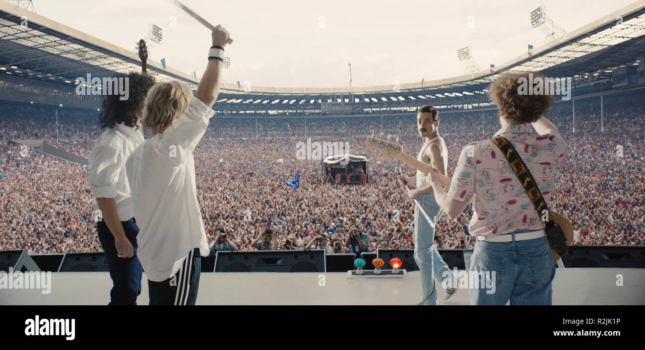 Bohemian Rhapsody Year : 2018 UK / USA Director : Bryan Singer  Joseph Mazzello, Rami Malek, Gwilym Lee, Ben Hardy Stock Photo