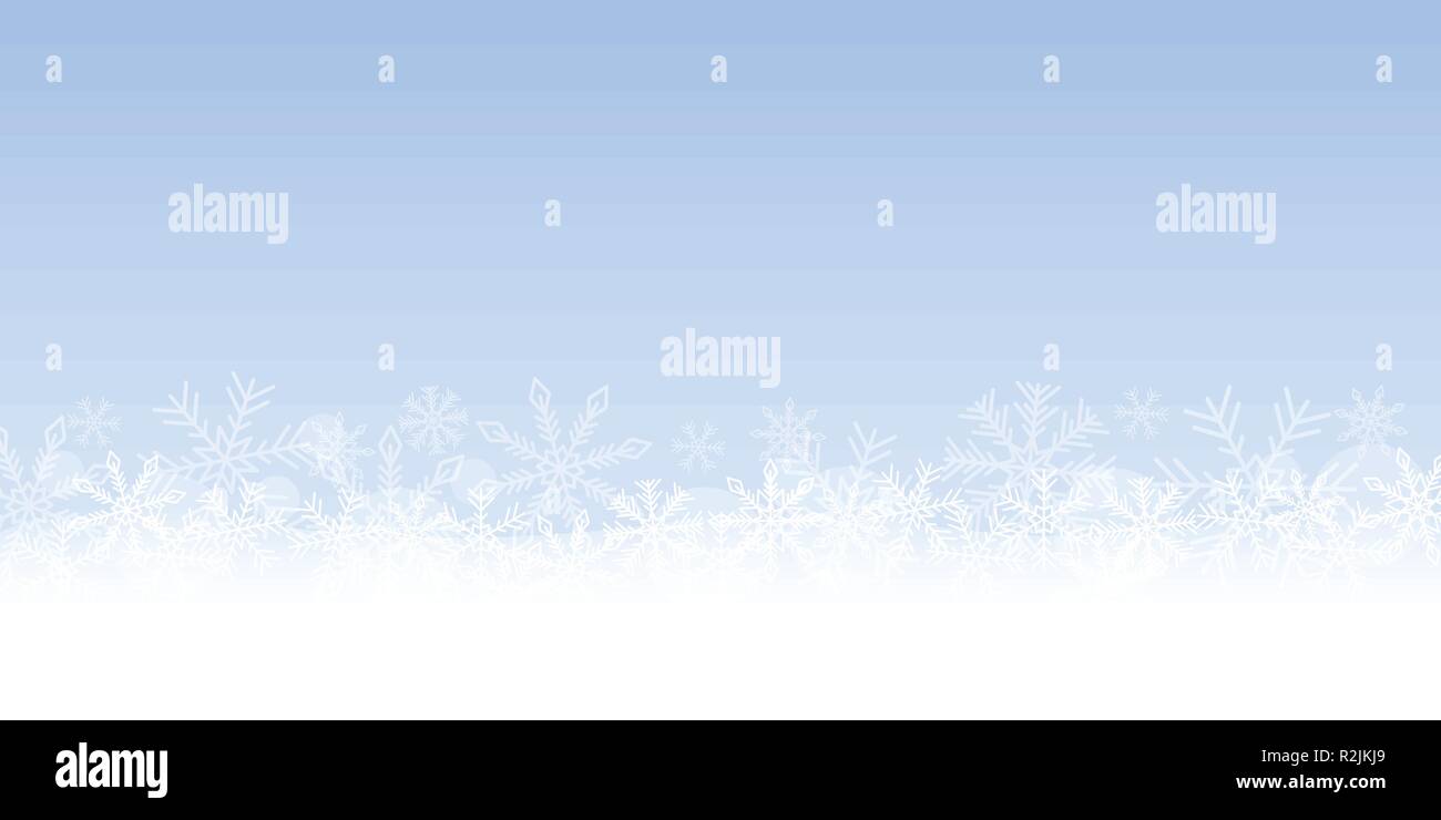 blue bright winter background with snowflakes vector illustration EPS10 Stock Vector