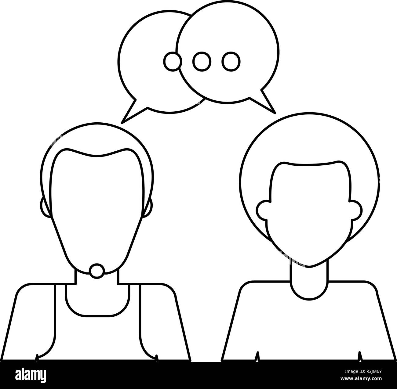 People talking with chat bubbles avatar vector illustration graphic ...