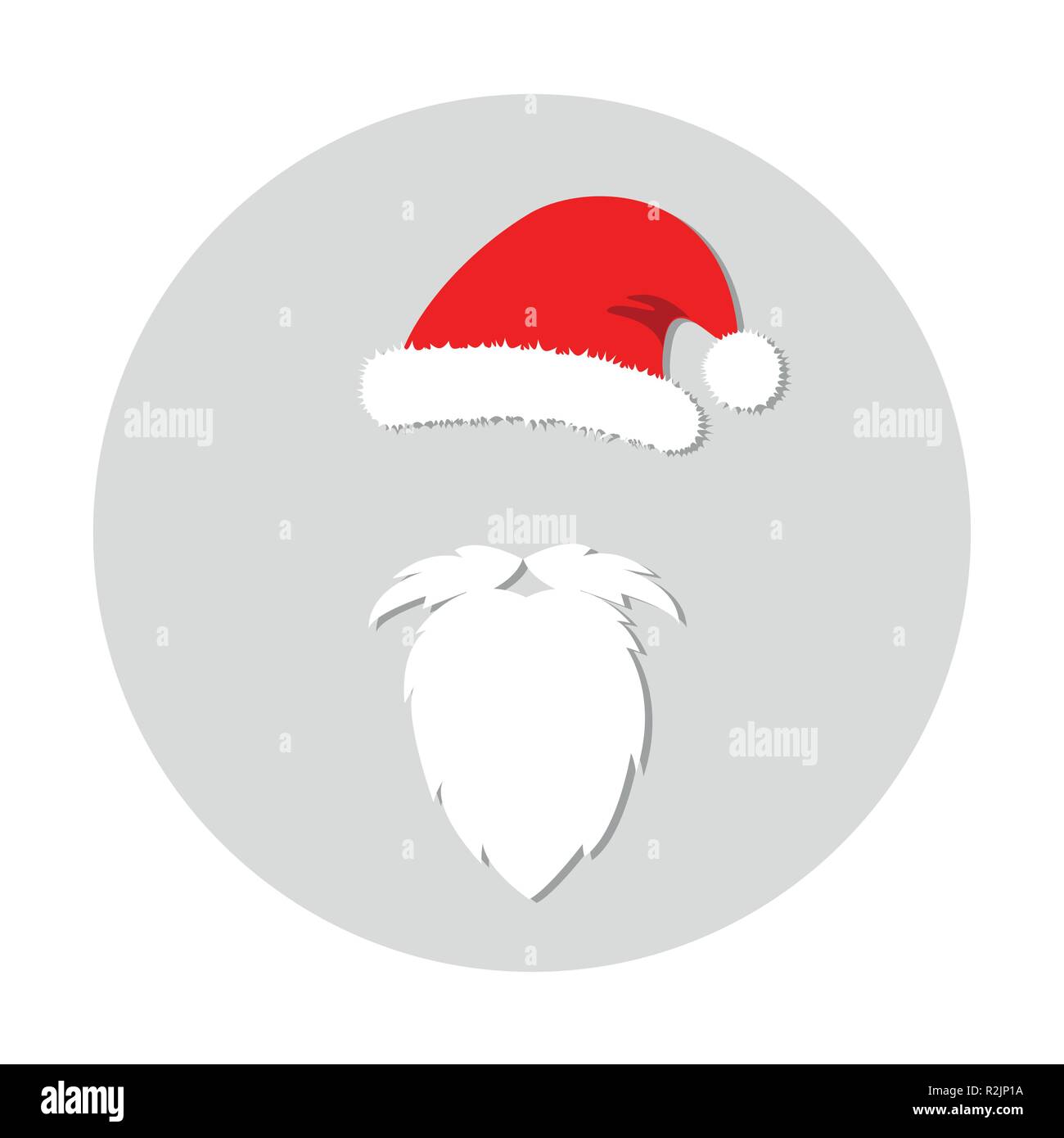 accessories Santa Claus hat and beard vector illustration EPS10 Stock Vector