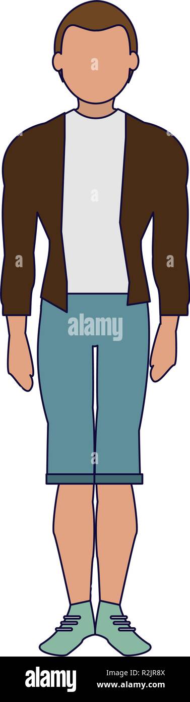 Young man model with fashion clothes avatar vector illustration graphic ...