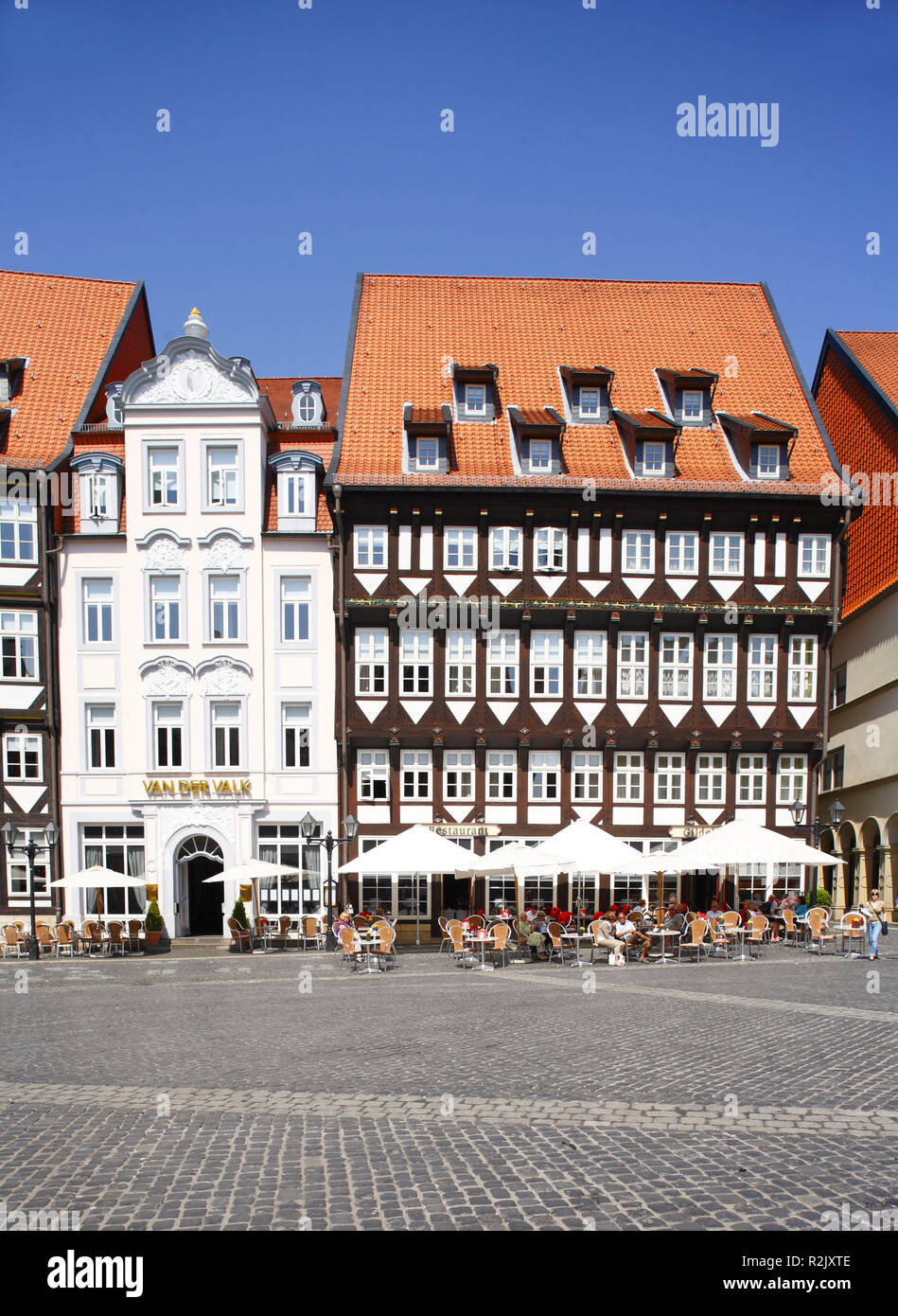 Historic halftimbered houses on market square, old town, Hildesheim