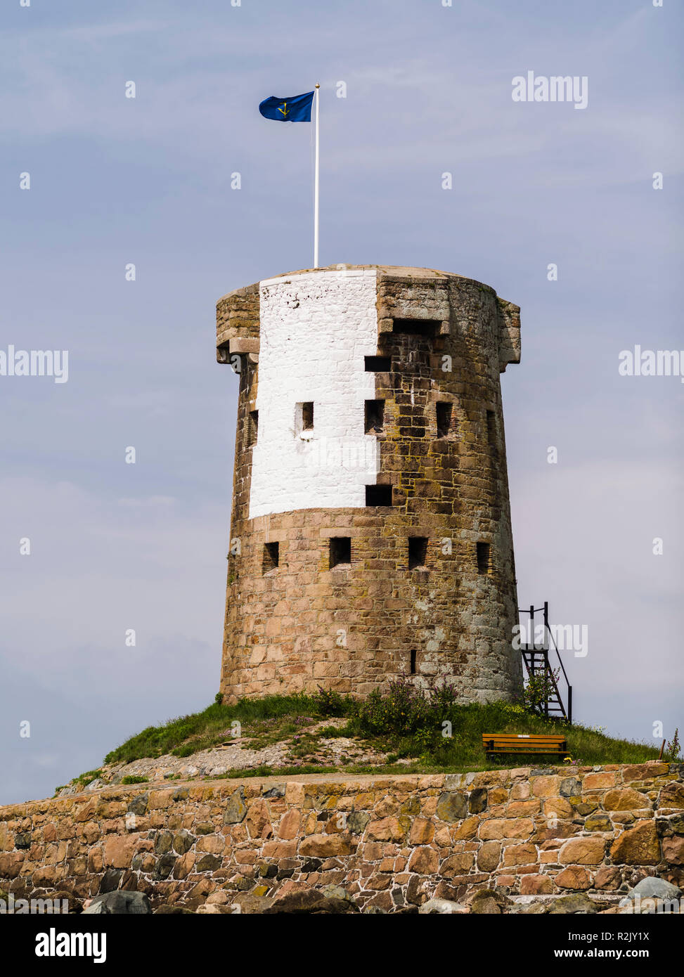 Martello Tower watchtower on Jersey Stock Photo