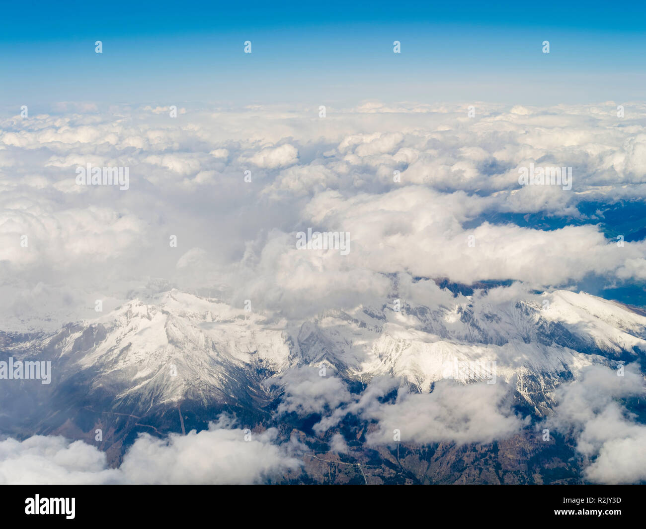 Aerial view of the Swiss Alps Stock Photo - Alamy