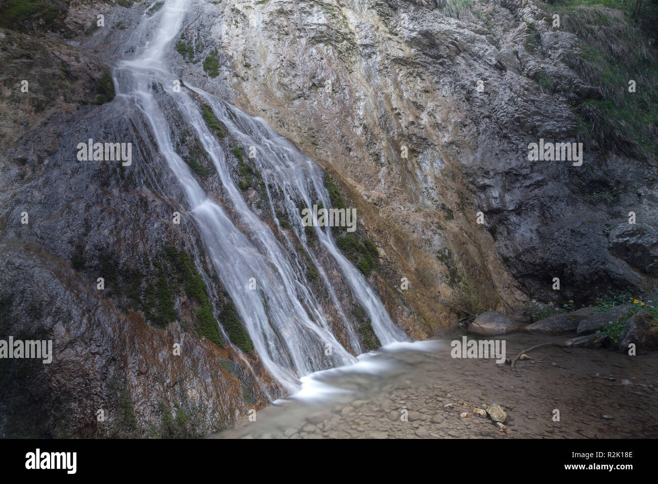 Waterfall in the spring Stock Photo