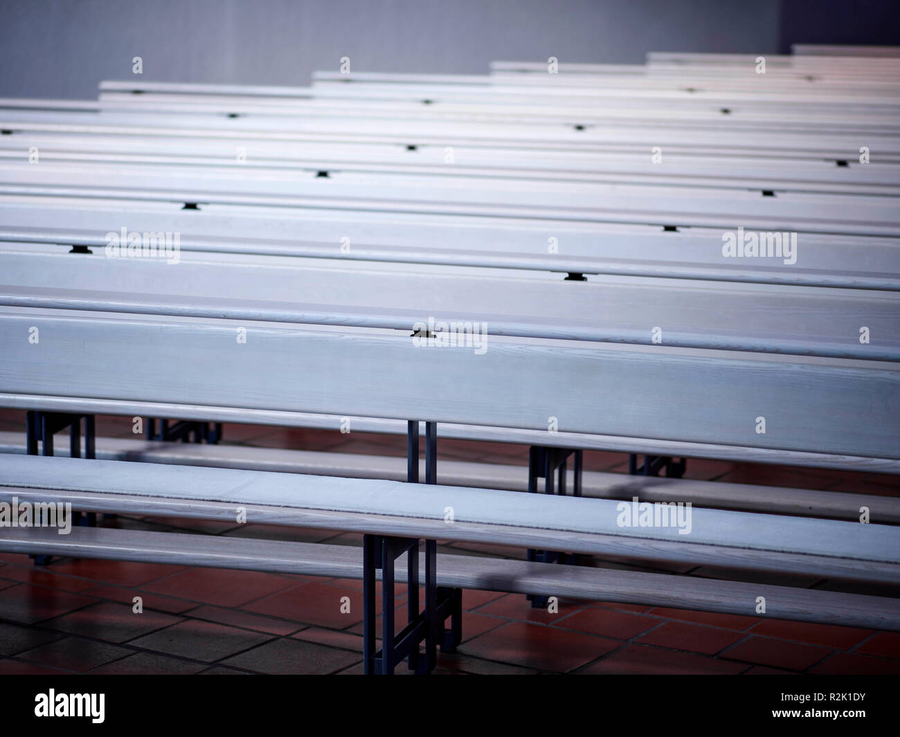 Modern pews in the church mary under the cross hires stock photography