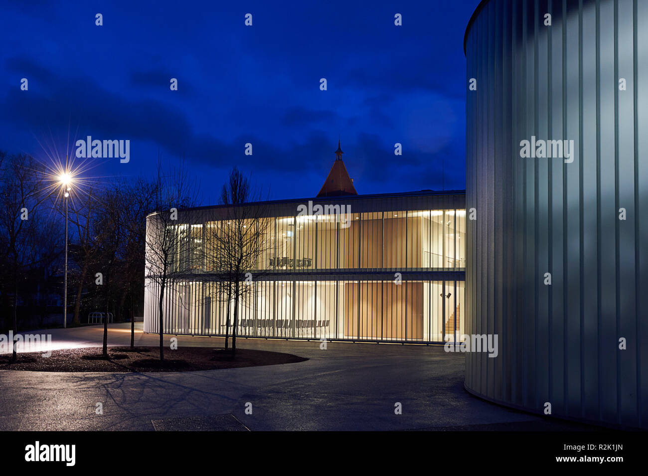 Gallery Stihl Waiblingen and Eva Mayr-Stihl Foundation in the evening Stock Photo