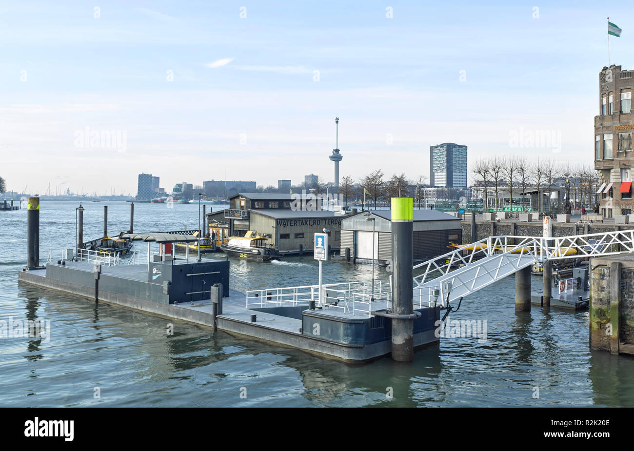 Water taxi dock at Hotel New York Stock Photo
