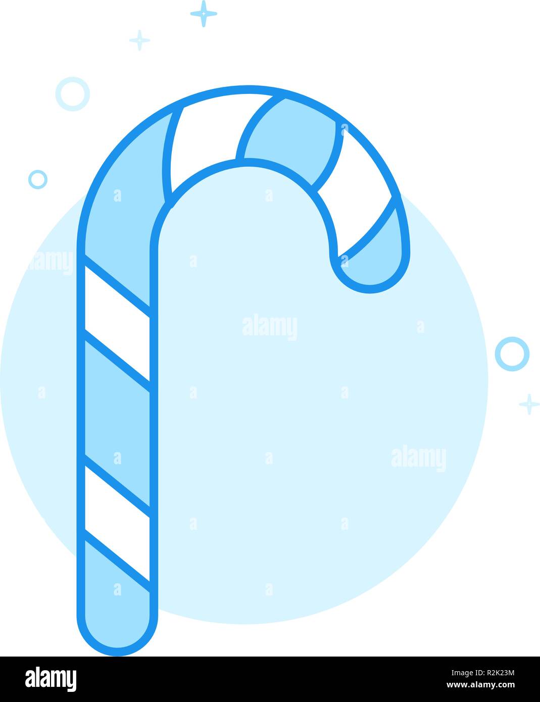 Christmas Candy Cane Flat Vector Icon, Symbol, Pictogram, Sign. Light