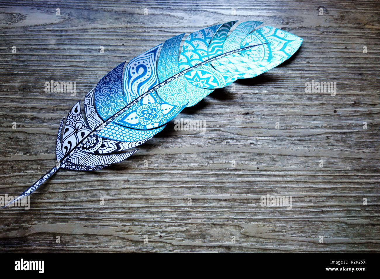 Zentangle feather hi-res stock photography and images - Alamy