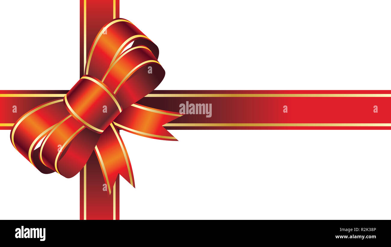 Merry Christmas Giant Red bow Ribbon on isolated White background Stock ...