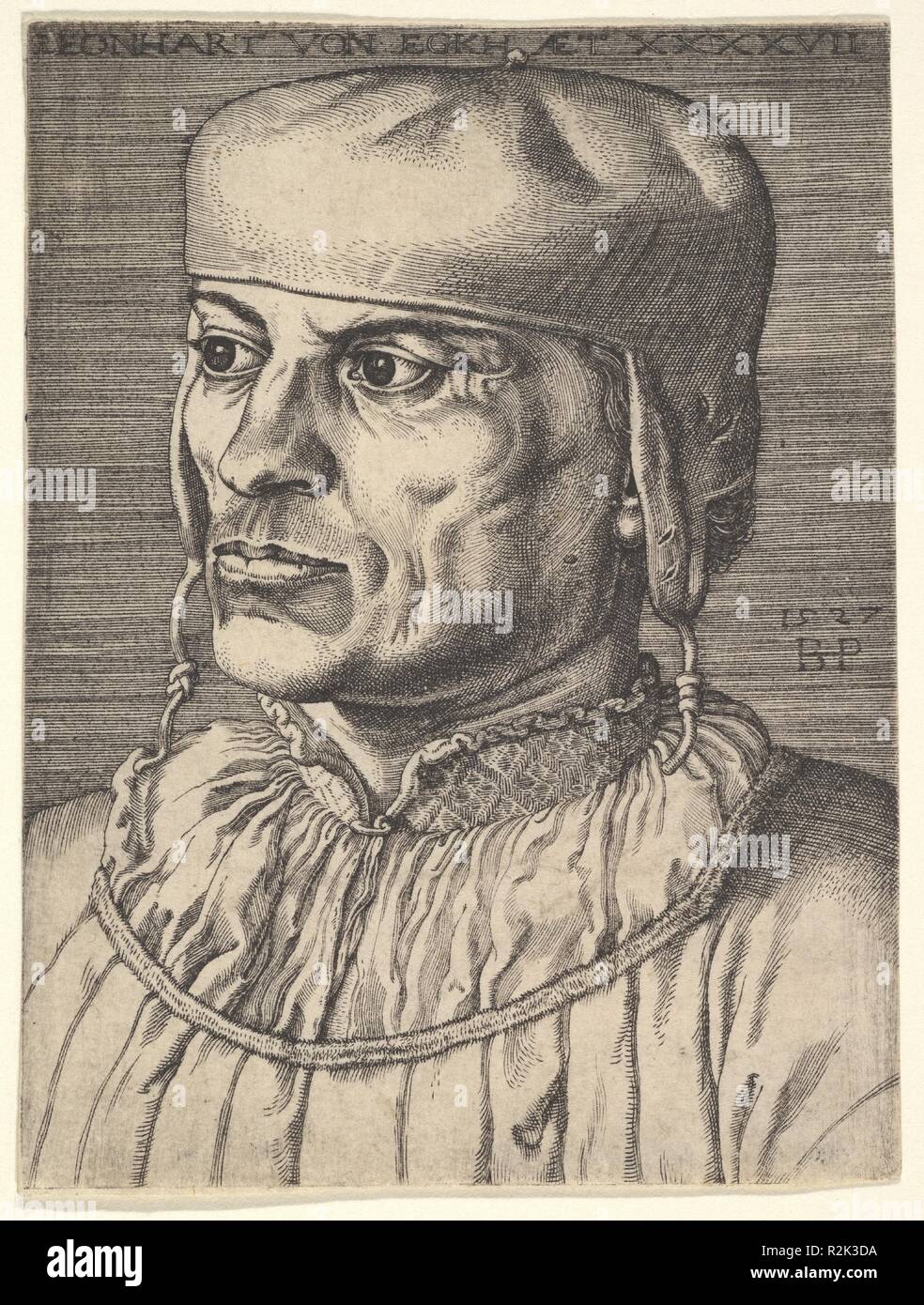 Leonhart von Eck. Artist: Barthel Beham (German, Nuremberg ca. 1502-1540 Italy). Dimensions: Sheet: 4 5/16 x 3 1/4 in. (10.9 x 8.2 cm). Date: 1527. Museum: Metropolitan Museum of Art, New York, USA. Stock Photo