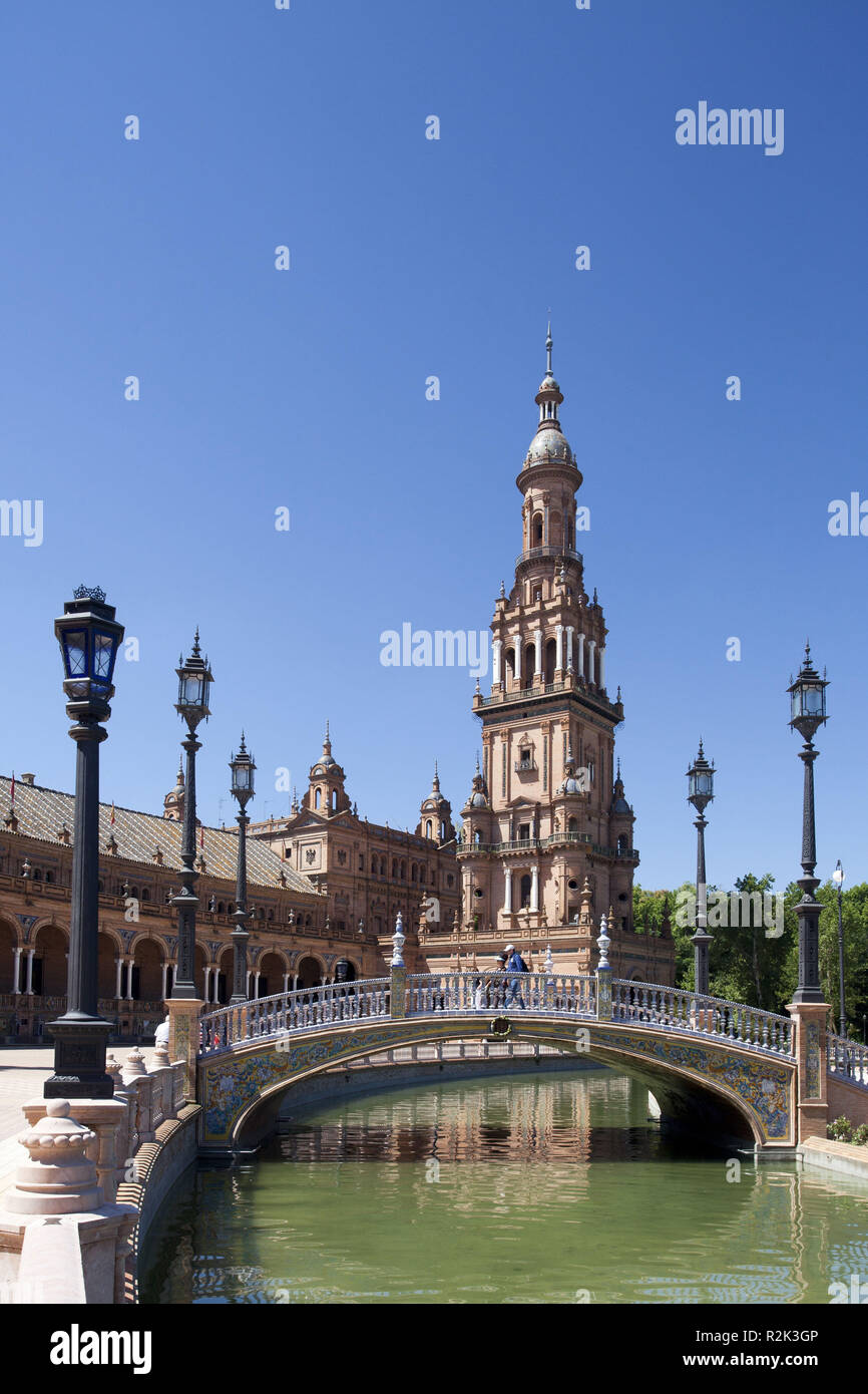 Spain, Andalusia, Seville, 'Plaza de Espana', Stock Photo