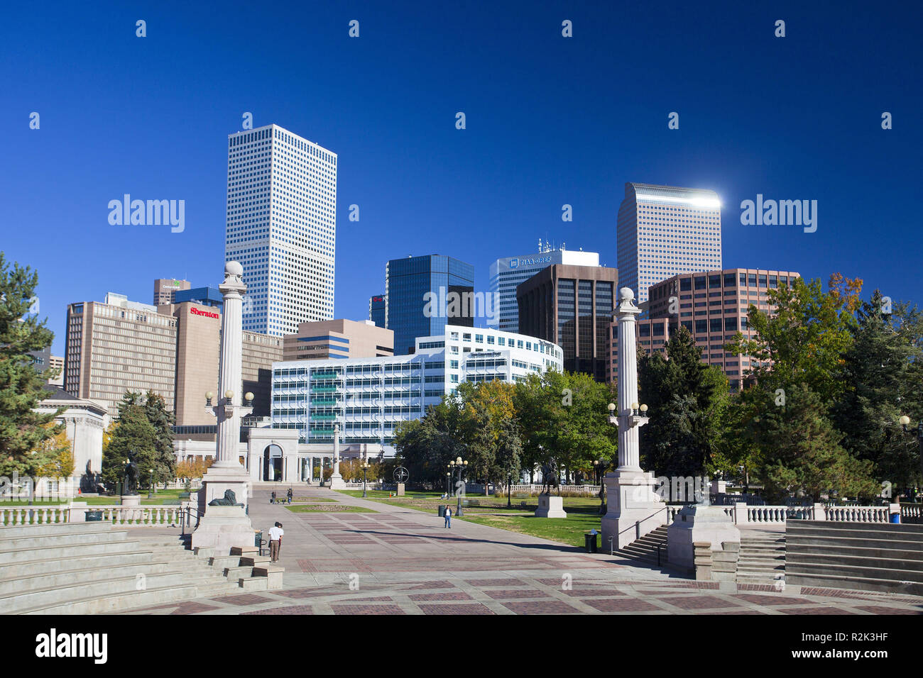 USA, Colorado, Denver, Civic Center, skyline, Stock Photo