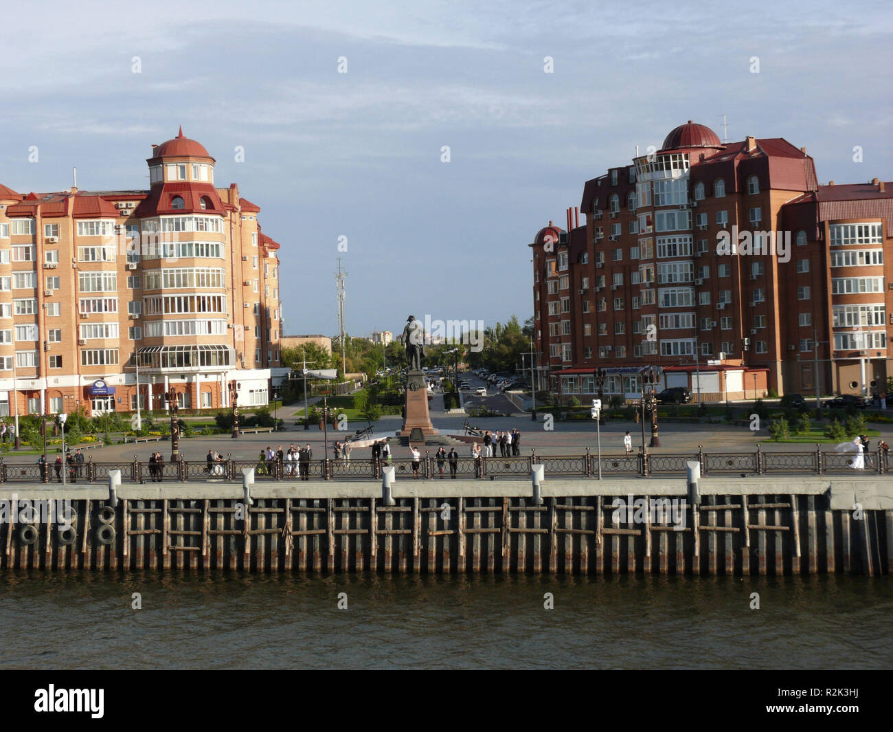 Russia, Astrakhan, postal-communist building on the Volga shore, Stock Photo