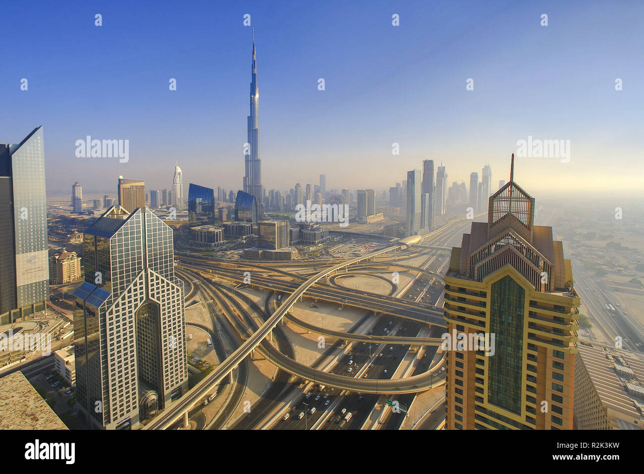 View to the sheikh Zayed Road, Dubai, Stock Photo