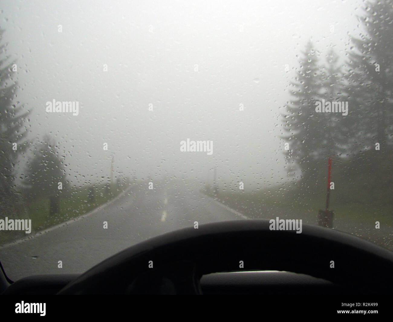 caution low visibility Stock Photo