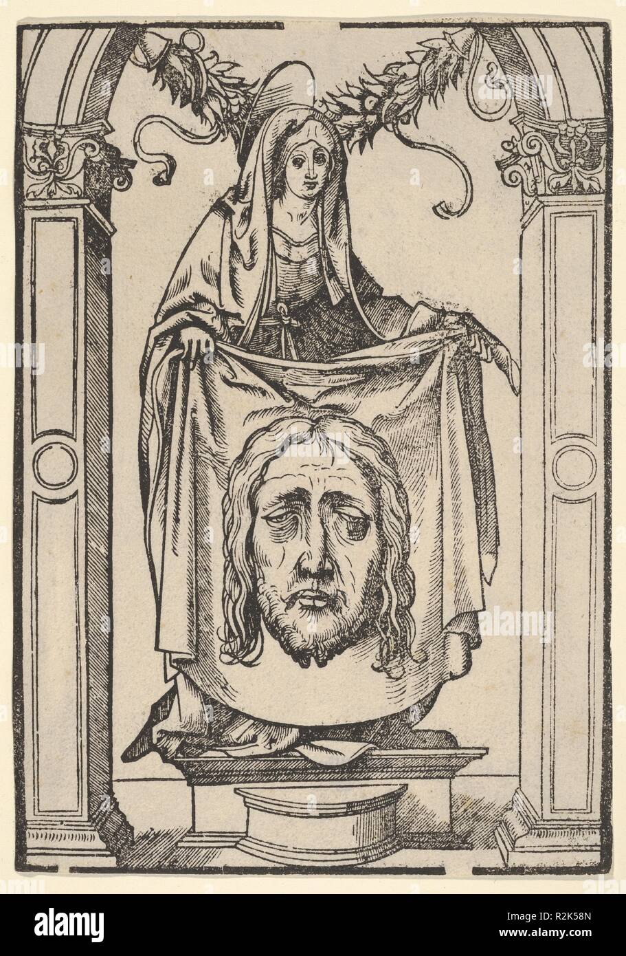 The Sudarium of Saint Veronica. Artist: Hans Burgkmair (German, Augsburg 1473-1531 Augsburg). Dimensions: Sheet: 7 3/4 × 5 3/8 in. (19.7 × 13.7 cm). Museum: Metropolitan Museum of Art, New York, USA. Stock Photo