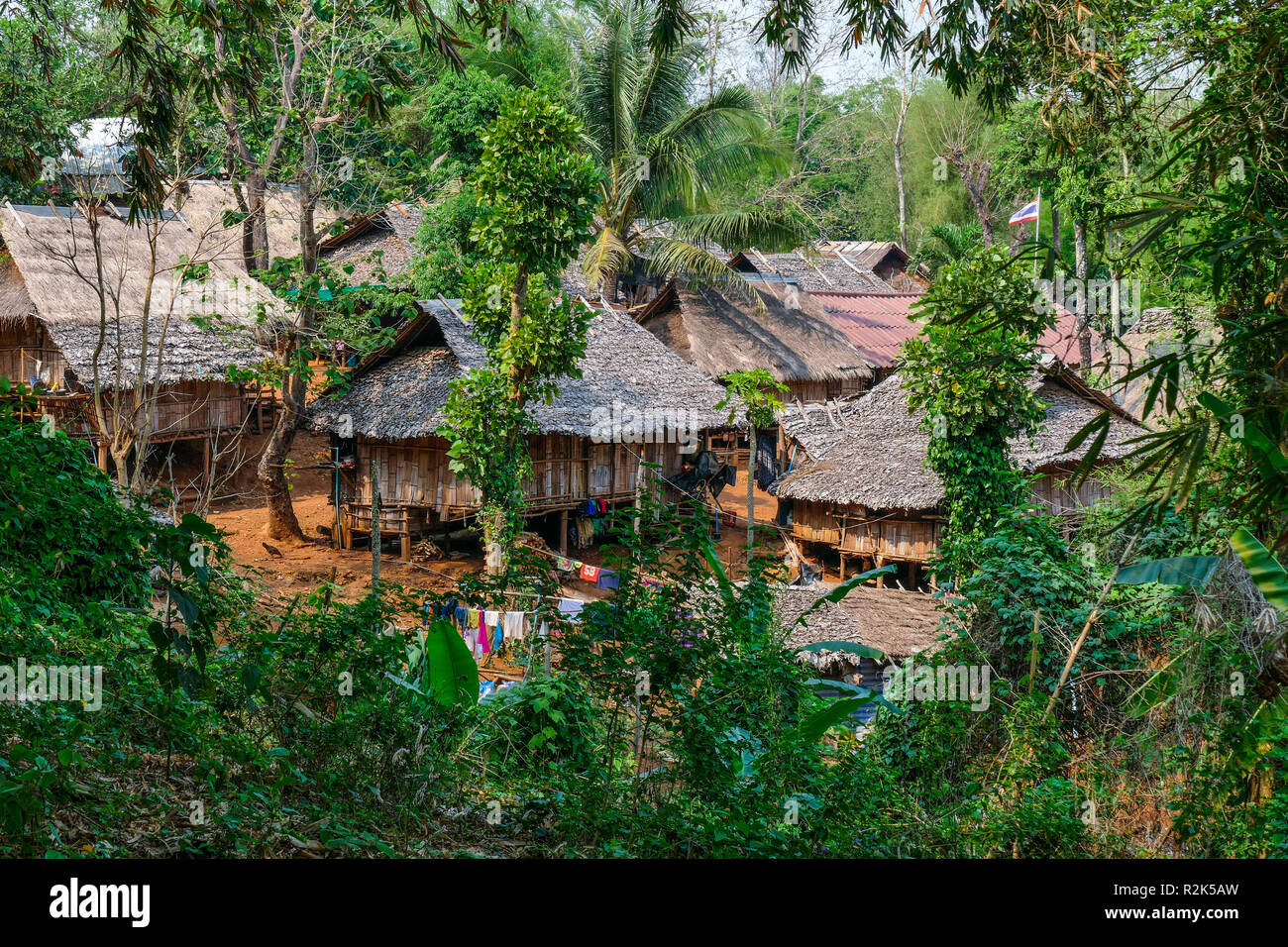 Northern Thailand, Hill Tribes Village Stock Photo
