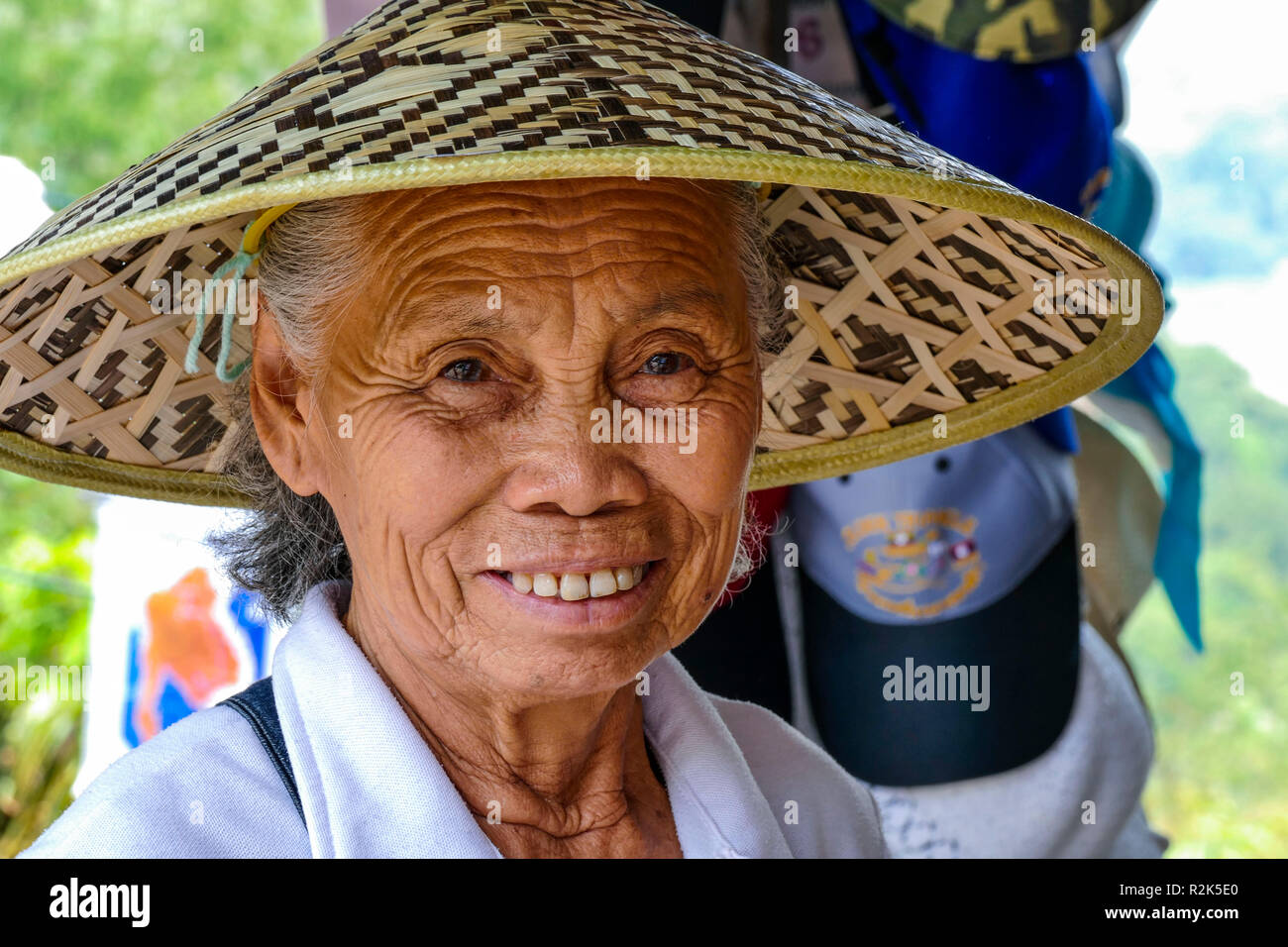Thailand, Thai Woman with Hat Stock Photo