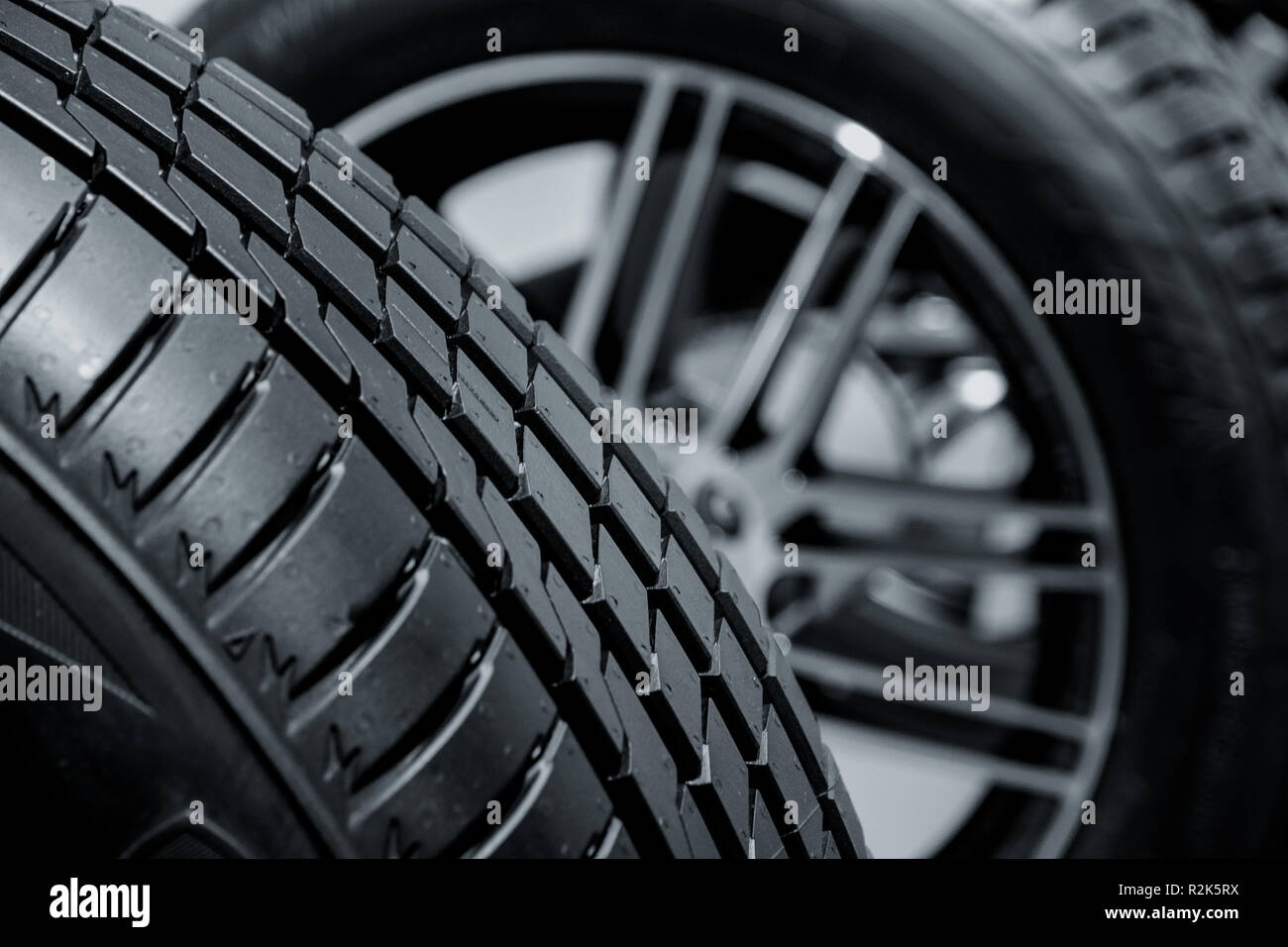 Close up tyre profile car tires Stock Photo