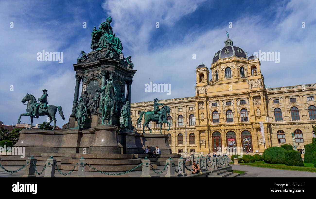 Natural History Museum and Maria-Theresia Monument, Vienna, Austria Stock Photo